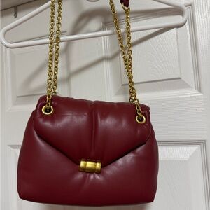 Mango burgundy Faux Leather Falco Shoulder bag and Crossbody